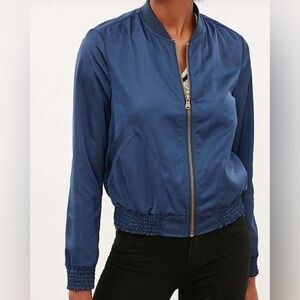 Used Urban Outfitters Blue Satin Bomber Jacket by Silence & Noise- Size Small 💙